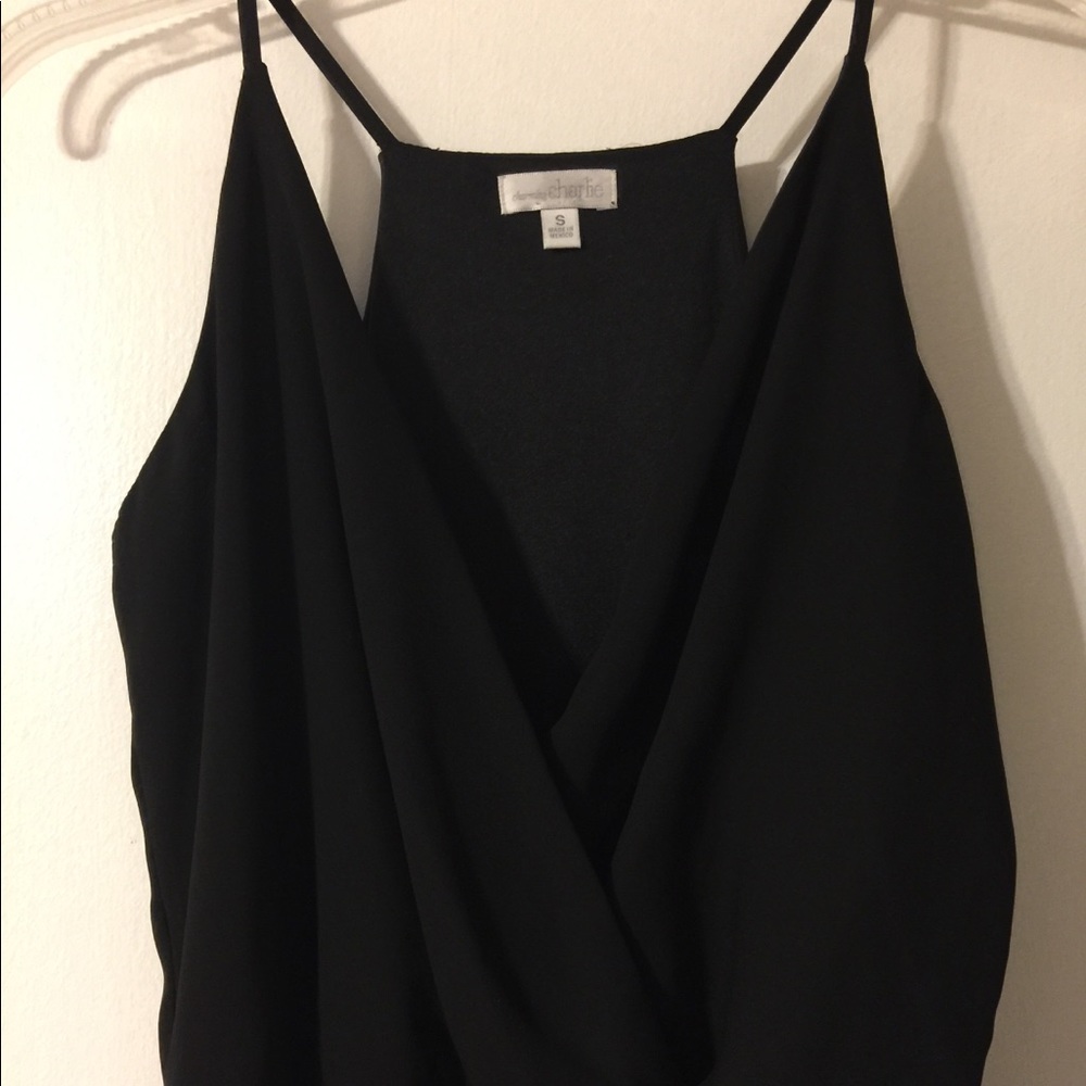 Charming Charlie Black Surplice Dress